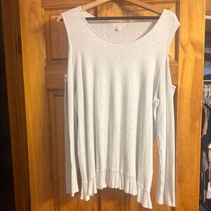 LC Lauren Conrad Light Gray Long Sleeve Top